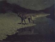 Frederic Remington Moonlight,Wolf painting